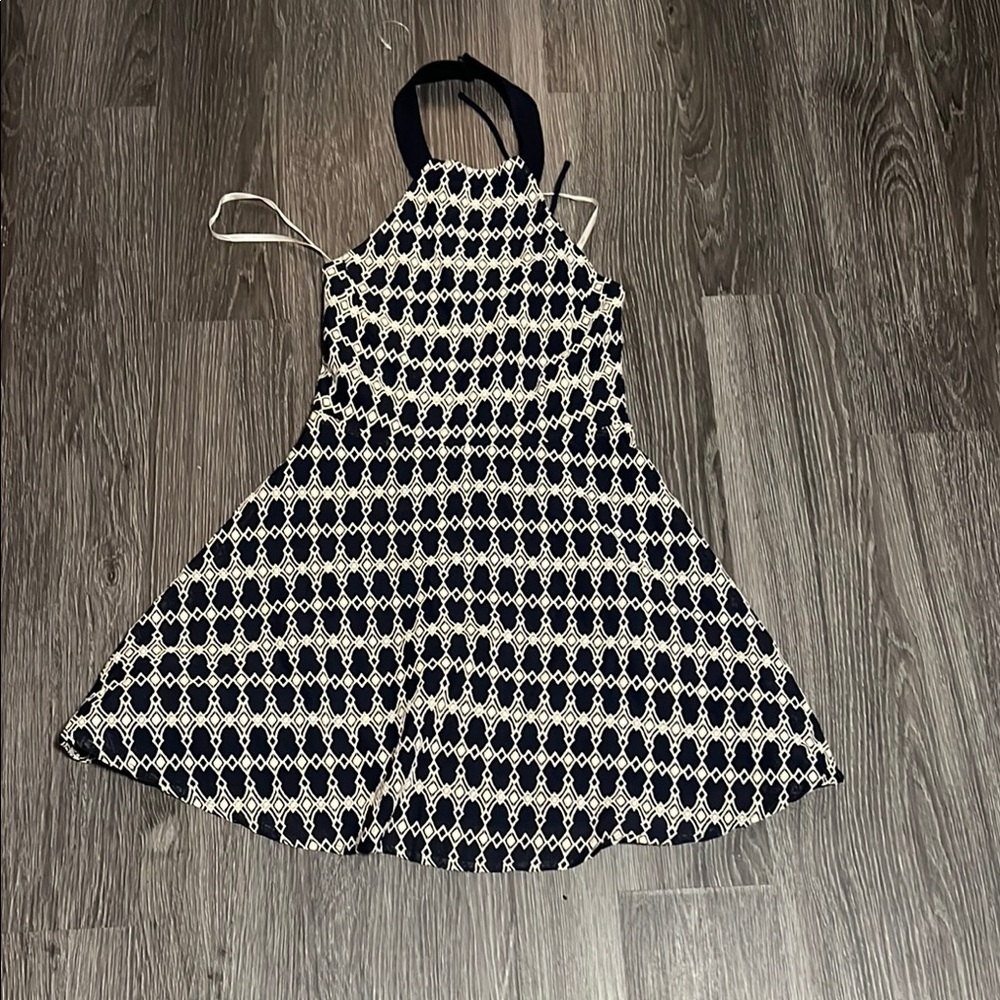 J.O.A. Black and White Sleeveless Halter Mini Dress